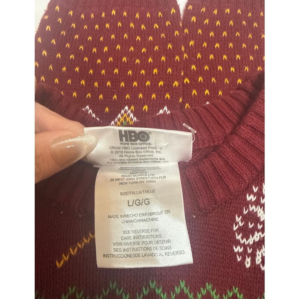 Game of Thrones Men's Dark Red Pullover Knit Fantasy Sweater Size Large Medieval - Picture 11 of 11